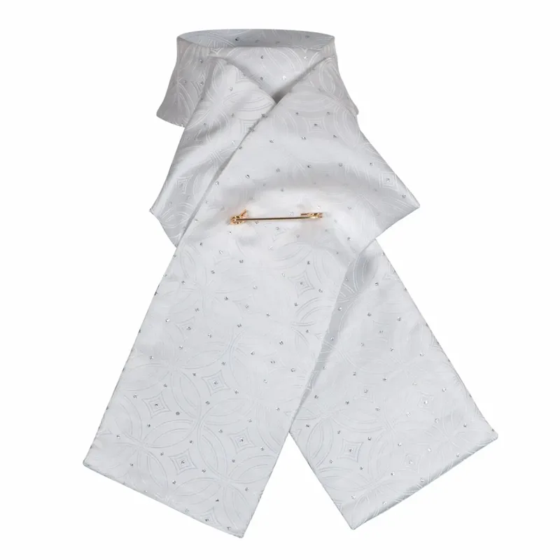 Shires Brocade Ready Tied Stock - White